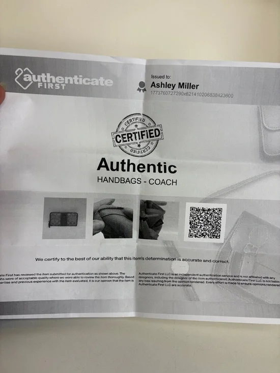 COACH Khaki Signature Crossbody and Wallet with Light Blue Trim - Picture 15 of 15